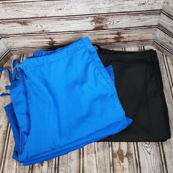 Lot of 5 CHEROKEE WORKWEAR Womens XS Blue BlacFlare Leg Medical Scrub Pants 4101 - Picture 1 of 8